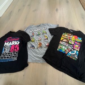 Three Mario T-Shirts, Kids size 8/small
